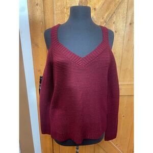 Absolutely M Cold Off Shoulder Burgundy Sweater GUC